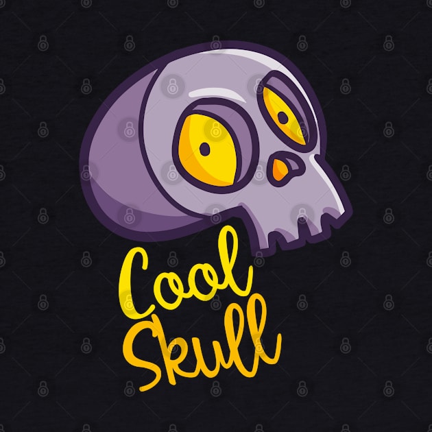 Funny scary purple skull by Jocularity Art